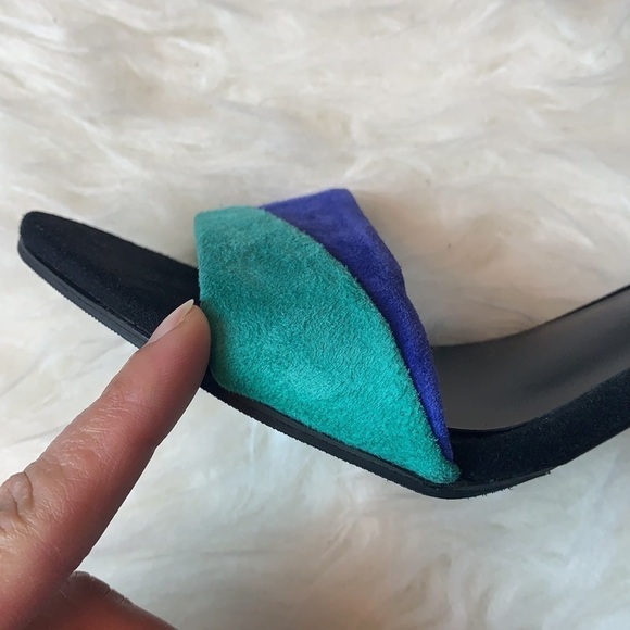 Aldo Women’s Deserto Bright Blue/Green Ankle Strap Dress Sandal Size 6.5 US - Picture 14 of 16